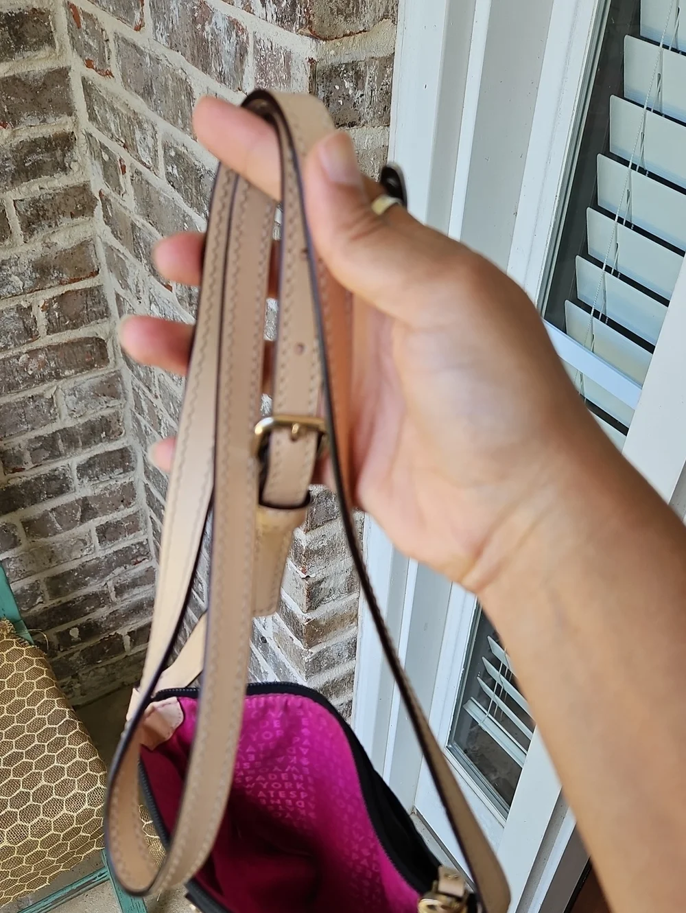 Kate Spade Black Nylon Kennedy Park Tess  Leather Long Strap Crossbody Bag